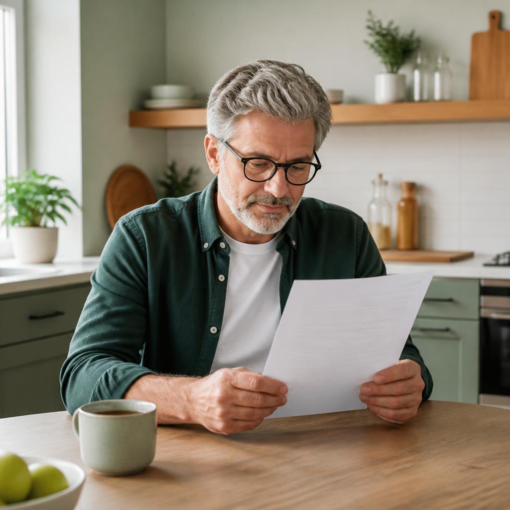 A patient reviewing practice information at home